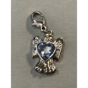 guardian angel charm march birthstone light blue crystal